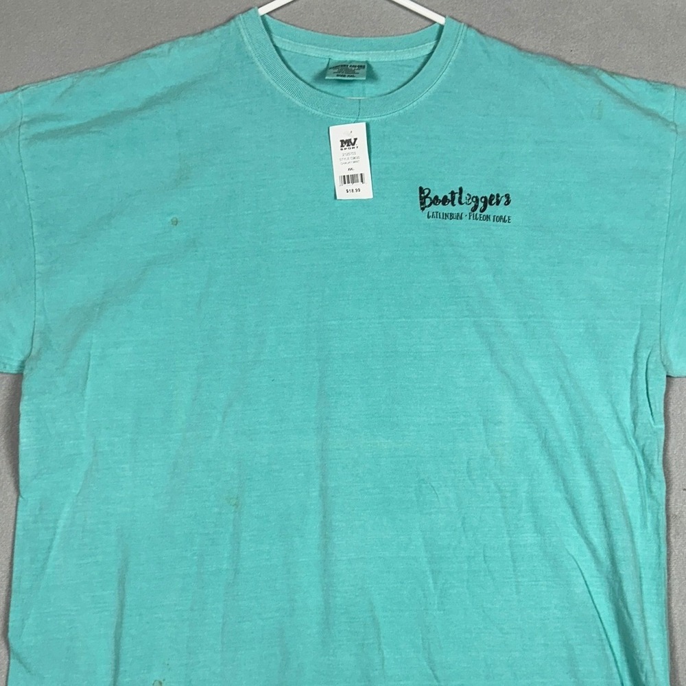 NEW MV Sport T-Shirt Mens 2XL Bootleggers Wine Teal Graphic Tennessee Crew Neck